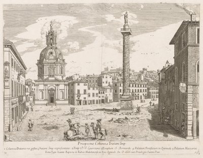 Trajans-pylväs esitteestä Lourum Urbis Romae Insignium, 1666 tekijältä Lievin Cruyl