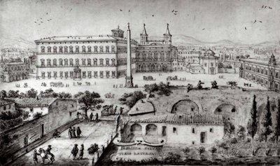 Näkymä Lateraaniin, Rooma, 1672-73. tekijältä Lievin Cruyl