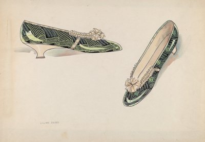 Naisten tossut, n. 1936. tekijältä Lillian Causey