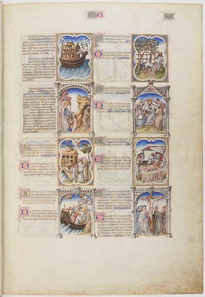 Bible moralisée, Nooan elämä, folio 5r. tekijältä Limbourg Brothers