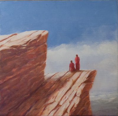 Mountain Walk, Bhutan, 2010 (guassi kankaalle) tekijältä Lincoln Seligman