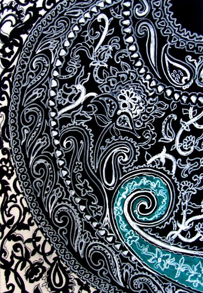Paisley-tutkimus, 2016 (Muste akvarellipaperille) tekijältä linda arthurs