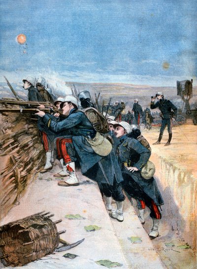 Ranskalaiset sotilaat juoksuhaudoissa, 1894 tekijältä Lionel Noel Royer