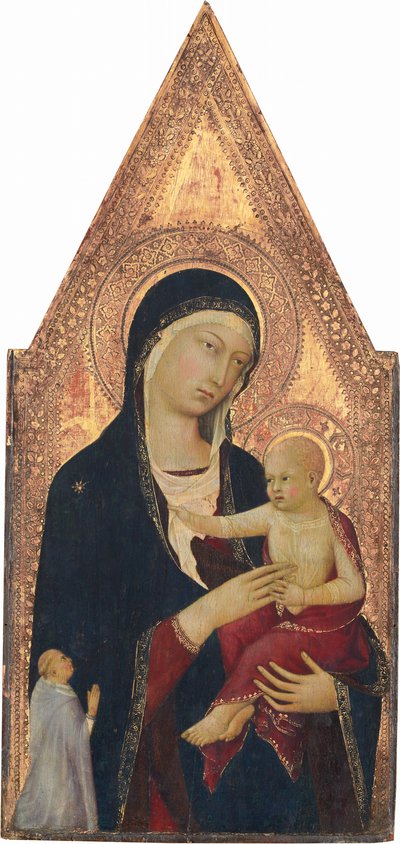 Madonna ja lapsi luovuttajan kanssa, 13251330. tekijältä Lippo Memmi