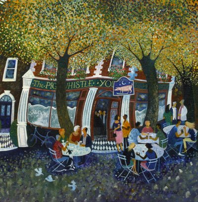 Pig and Whistle, 2011, (akryylit paperille) tekijältä Lisa Graa Jensen