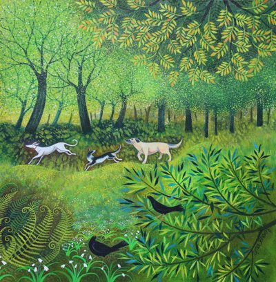 Kolme ystävää, 2024 (akryyli kankaalle) tekijältä Lisa Graa Jensen