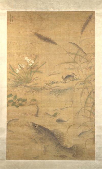 Kukkia, kaloja ja rapuja, 1500-luvun puoliväli. tekijältä Liu Jie