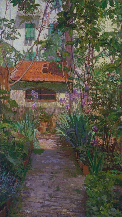 El tríptic o jardí en flor (panel lateral) (1907)finès tekijältä Llewelyn Lloyd