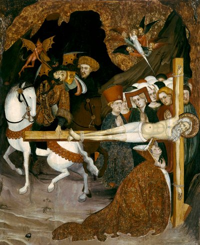 Pyhän apostoli Andreaksen ristiinnaulitseminen. Lluis Borrassan (1360-1425) maalaus tekijältä Lluís Borrassà