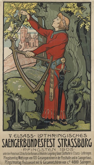 Saengerbundesfest-laulajafestivaali Strasbourgissa 1905. tekijältä Léo Schnug
