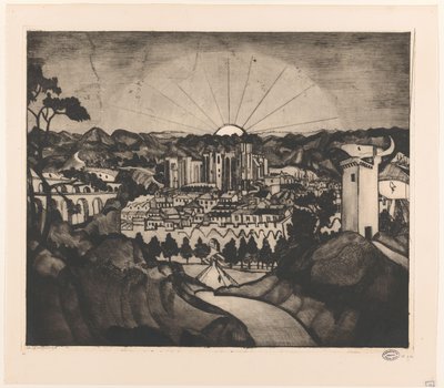 Avignon (alkuperäinen nimi) tekijältä Lodewijk Schelfhout (signed by artist)