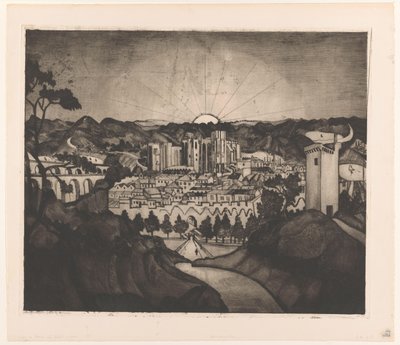 Avignon (alkuperäinen nimi) tekijältä Lodewijk Schelfhout (signed by artist)
