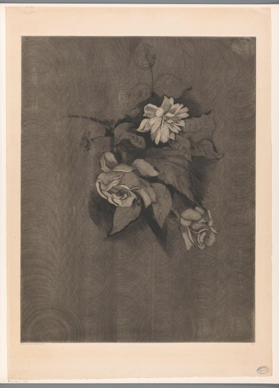 Kukka-asetelma ruusuilla Les Roses (alkuperäinen nimi) tekijältä Lodewijk Schelfhout (signed by artist)