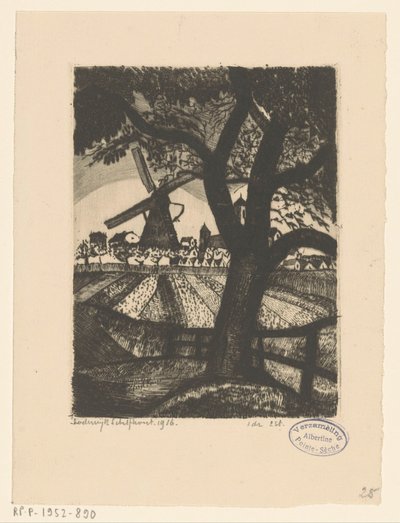 Hedelmätarha Le Fruitier (alkuperäinen nimi) tekijältä Lodewijk Schelfhout (signed by artist)