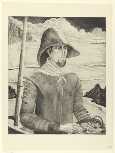 Breton ruuvi Breton Fisherman II (alkuperäinen nimi) tekijältä Lodewijk Schelfhout (signed by artist)