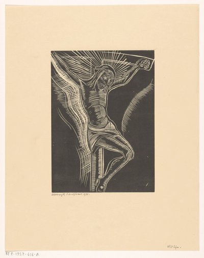 Kristus ristillä tekijältä Lodewijk Schelfhout (signed by artist)