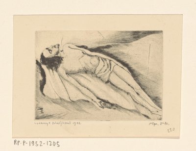 Dode Christus Le Christ mort (alkuperäinen nimi) tekijältä Lodewijk Schelfhout (signed by artist)