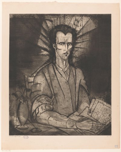 Filosoof Le Philosophe (alkuperäinen nimi esineessä) tekijältä Lodewijk Schelfhout (signed by artist)