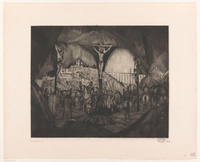 Golgata I (alkuperäinen nimi) tekijältä Lodewijk Schelfhout (signed by artist)