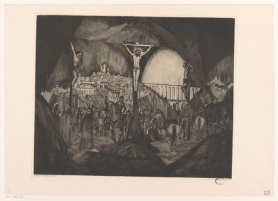 Golgata I (alkuperäinen nimi) tekijältä Lodewijk Schelfhout (signed by artist)