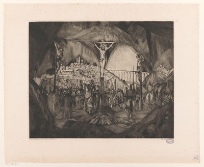 Golgata I (alkuperäinen nimi esineessä) tekijältä Lodewijk Schelfhout (signed by artist)