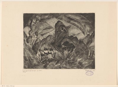Mäkinen maisema puita Les Arbres (alkuperäinen nimi esineessä) tekijältä Lodewijk Schelfhout (signed by artist)
