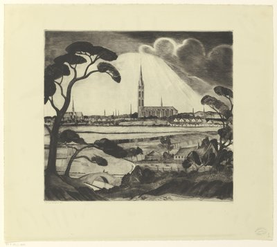 Hilversum ja sen ympäristö Hilversum (alkuperäinen nimi) tekijältä Lodewijk Schelfhout (signed by artist)