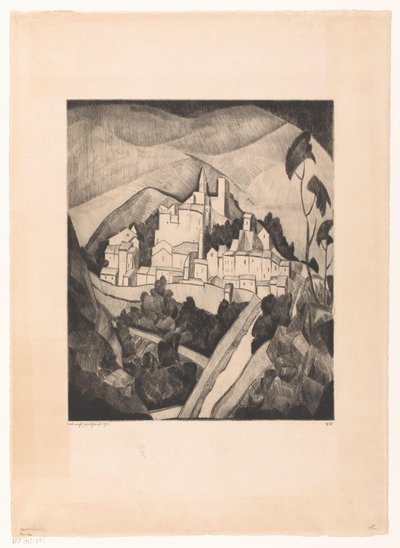 Les Angles I (alkuperäinen nimi) tekijältä Lodewijk Schelfhout (signed by artist)