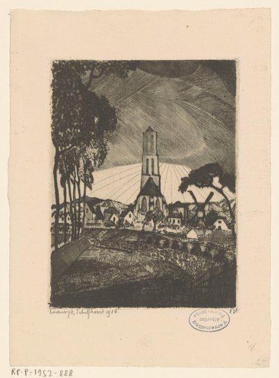 Linden (alkuperäinen nimi) tekijältä Lodewijk Schelfhout (signed by artist)