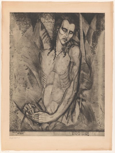 Alaston mies silmät kiinni Le Martyr (alkuperäinen nimi) tekijältä Lodewijk Schelfhout (signed by artist)