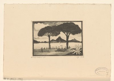 Twee poika The Two Trees (alkuperäinen nimi) tekijältä Lodewijk Schelfhout (signed by artist)