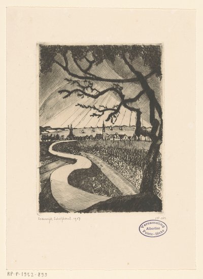 Veere (alkuperäinen nimi) tekijältä Lodewijk Schelfhout (signed by artist)