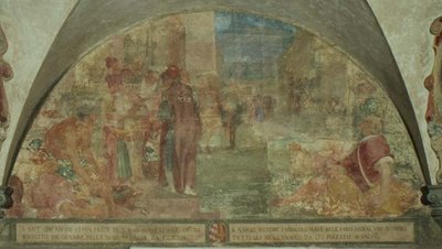 St. Antoninus herättää kuolleista Filicaia-perheen nuoren (fresko) tekijältä Lodovico Buti