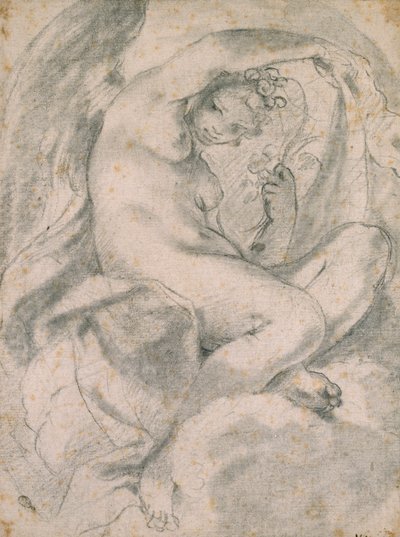 Nymfi, mahdollisesti kasvisto pilvien keskellä, 1575-1619 tekijältä Lodovico Carracci