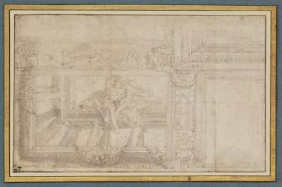 Ignudo, kattofreskon jälkeen Sala di Ulissessa, Palazzo Poggi, Bologna tekijältä Lodovico Carracci