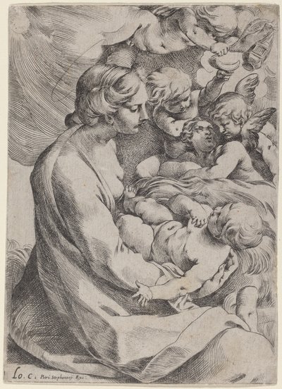 Madonna ja lapsi enkelien kanssa tekijältä Lodovico Carracci