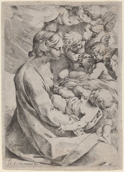 Madonna ja lapsi enkelien kanssa tekijältä Lodovico Carracci