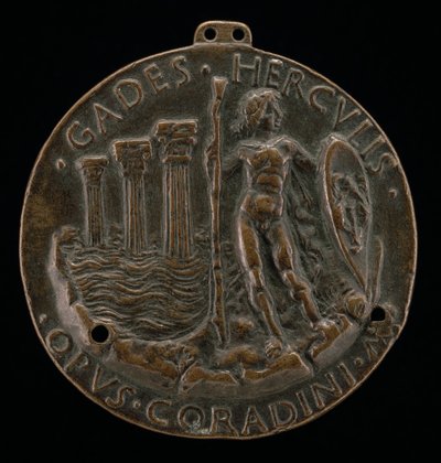 Herkules ja kolme pylvästä meressä [kääntöpuoli], 1472. tekijältä Lodovico Corradini