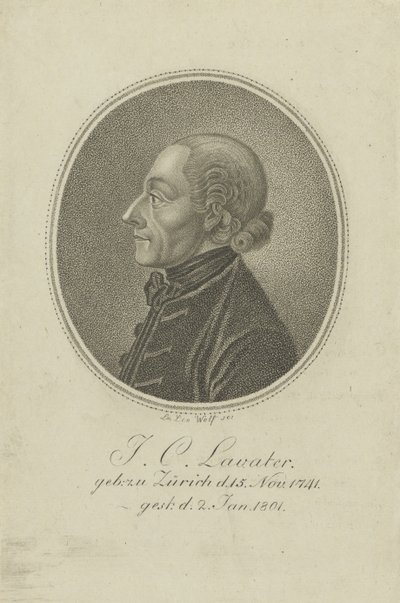 Runoilija ja fysiognomisti Johann Kaspar Lavaterin muotokuva 1741-1801, n. 1810. tekijältä Loeser Leo Wolf