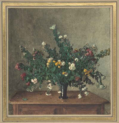 Kimppu pieniä krysanteemeja, 1862. tekijältä Léon Bonvin