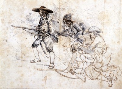Chouan-sotilaat - piirustus Léonce Pepetit, B.M. de Dinan tekijältä Léonce Justin Alexandre Petit