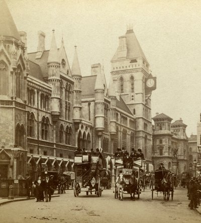 Law Courts, Strand, Lontoo, 1800-luvun loppu. tekijältä London Stereoscopic and Photographic Co
