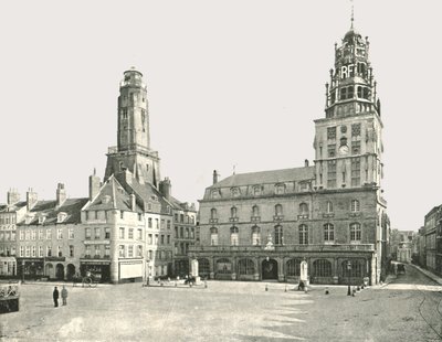Vartiotorni ja Hotel De Ville, Calais, Ranska, 1895. tekijältä London Stereoscopic and Photographic Co