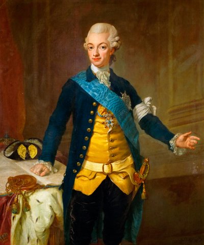 ""Ruotsin kuninkaan Kustaa III:n (1771-1792) muotokuva" (Ruotsin Kustaa III:n muotokuva) Lorenz II Paschin (1733-1805) maalaus tekijältä Lorens the Younger Pasch