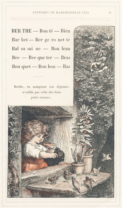 Berthe, Bonte, Well, Barbet, Bergeronnette, Balsamine, Birch, Beak, Becqueter, Arm, Bouquet, Candy, Bottom, sivu 15 - Aakkoset Mademoiselle Lili, L. Froelich ja isä (Hetzel itse). Bibliotheque  Magasin d