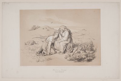 Äiti ja tytär, s. 289, kuvitus Christian Wintherin teokseen "Flight of the Deer" tekijältä Lorenz Frølich