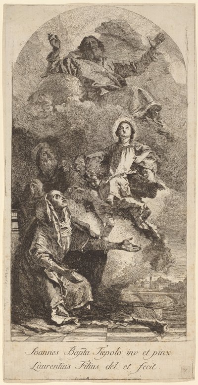 Pyhän Annan visio tekijältä Lorenzo Baldissera Tiepolo after Giovanni Battista Tiepolo