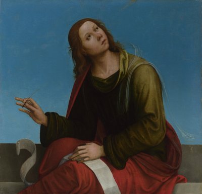 Pyhän Johannes evankelistan korkea alttaritaulu, S. Pietron oratorio Vincolissa, 1505 tekijältä Lorenzo Costa