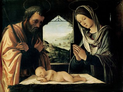 Syntymä, noin 1490 tekijältä Lorenzo Costa