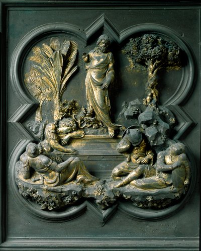 Kristuksen ylösnousemus, San Giovannin kastekappelin pohjoisten ovien yhdeksästoista paneeli tekijältä Lorenzo Ghiberti